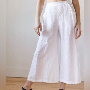 CP Shades Cropped Wendy Linen Pant. Light beige/pink
